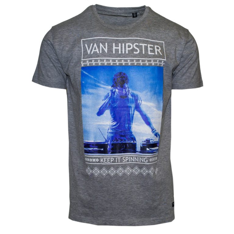 VAN HIPSTER 71365-04 Ανδρικό T-shirt με τύπωμα - γκρί-Γκρι